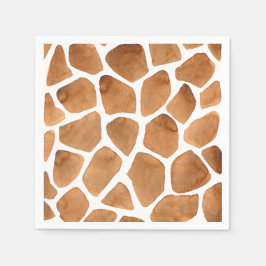 African Safari | Vattenfärg Giraffe Mönster Pappersservett