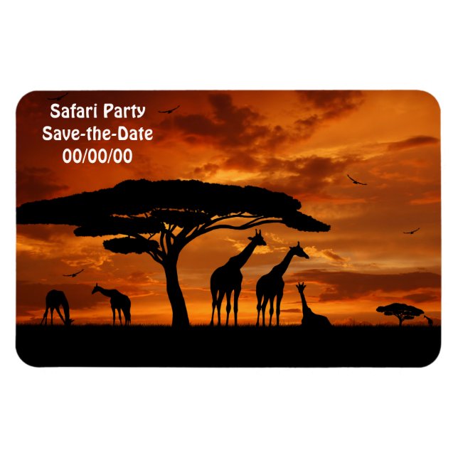 African Safari vid Sunset Magnet (Horisontell)