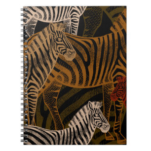 African Safari: Zebra Vintage Design Anteckningsbok