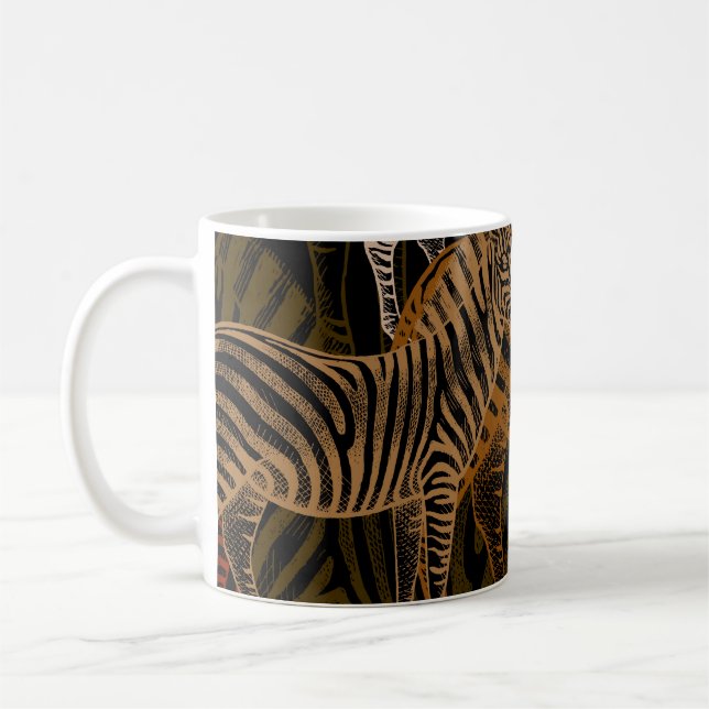 African Safari: Zebra Vintage Design Kaffemugg (Vänster)