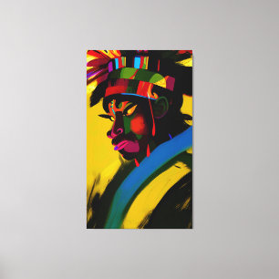 African Samurai Warrior Girl Canvastryck