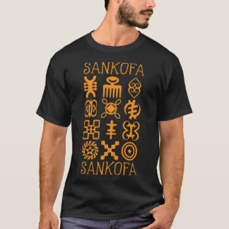 African Sankofa Adinkra Symbols. Ghana Black Prid T Shirt