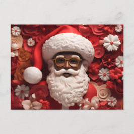 African Santa Black Claus Melanin jul Julafton Inbjudan Vykort