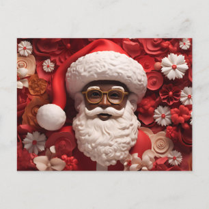 African Santa Black Claus Melanin jul Julafton Inbjudan Vykort