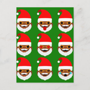 african Santa emoji emoticons Helg Vykort