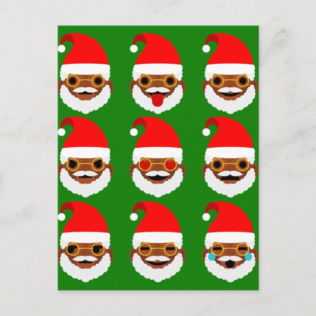 african Santa emoji emoticons Helg Vykort (Framsida)