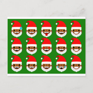african Santa emoji emoticons Helg Vykort