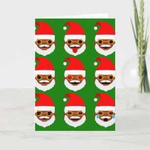african Santa emoji emoticons Helgkort
