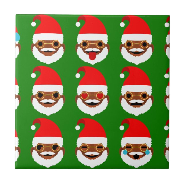 african Santa emoji emoticons Kakelplatta (Framsidan)