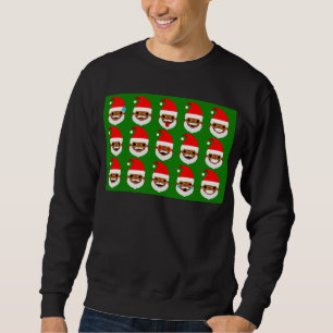 african Santa emoji emoticons Sweatshirt