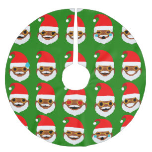 african Santa emoji emoticons träd skirt Julgransmatta Borstad Polyester