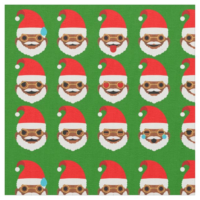African Santa emoji emoticonstrukturer Tyg (Närbild)