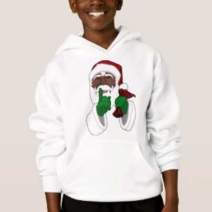African Santa Hoodie Kids Black Santa Hoodie Shirt T-shirt