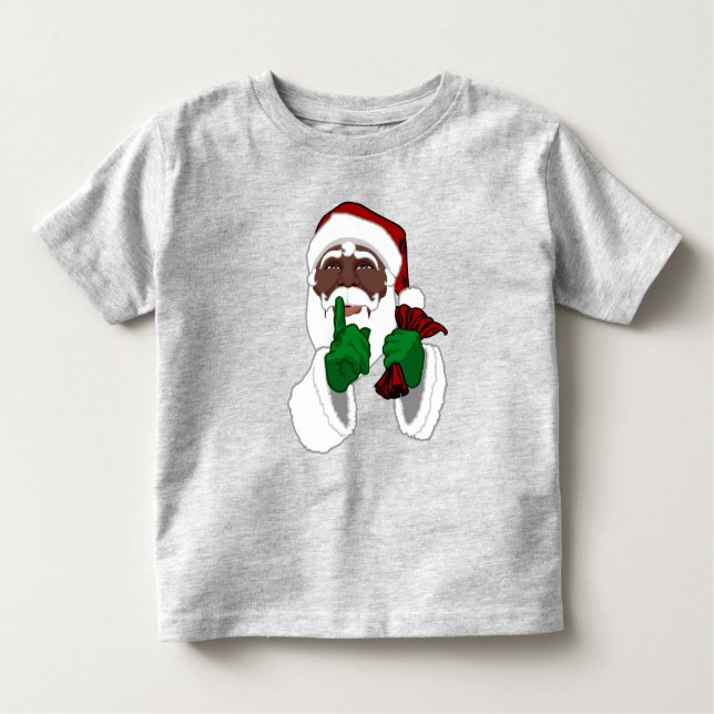 African Santa Shirt Småbarn Black Santa Shirt T-shirt (Framsida)