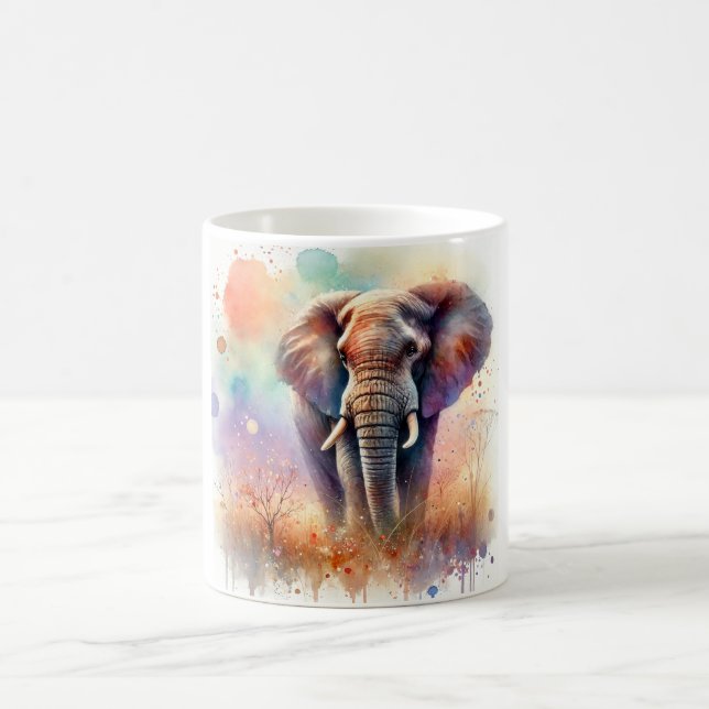 African Savanna Elephant 300724AREF132 - Watercolo Kaffemugg (Center)