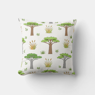 African Savanna Träd och Grasslands Cushion Kudde