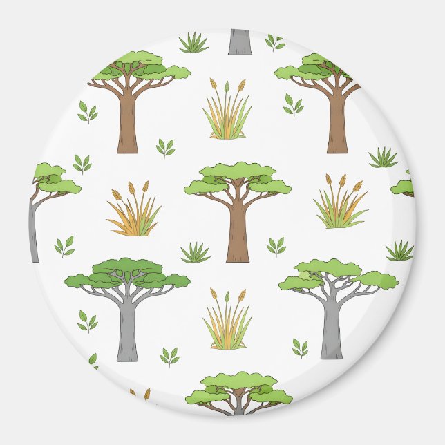 African Savanna Träd och Grasslands Cushion Magnet (Framsidan)