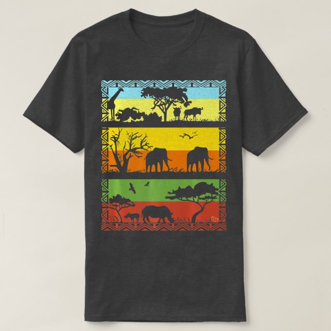 African Savannah Ligcape med Safari Animal Silh T Shirt (Design framsida)
