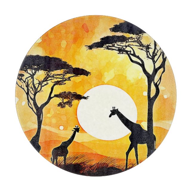 African Savannah Sunset Giraffe Scene (Framsidan)