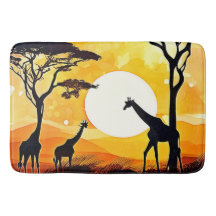 African Savannah Sunset Giraffe Scene
