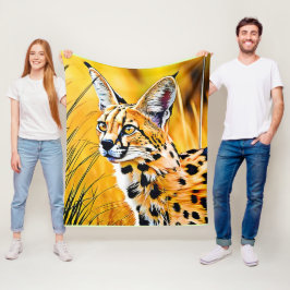 African Serval Art Fleecefilt