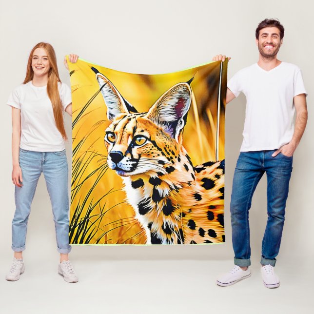 African Serval Art Fleecefilt (På plats)