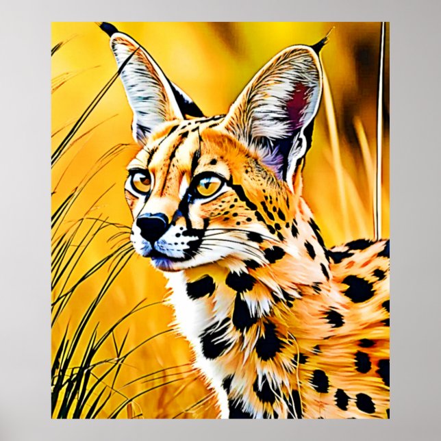 African Serval Art Poster (Framsidan)