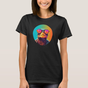 African Side Necked Turtle Wearing Sunglasses Retr T Shirt