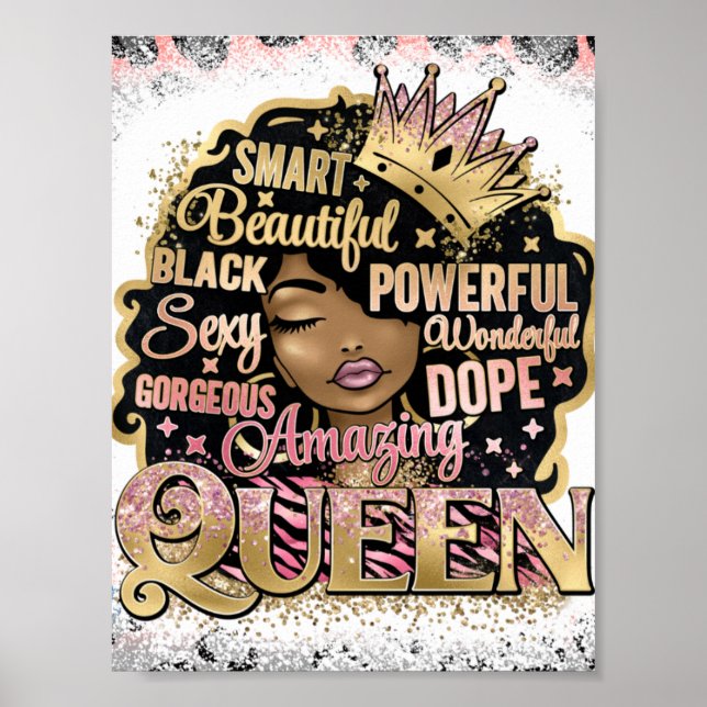 African Sista Queen Melanin Woman Sistas Roligt Poster (Framsidan)