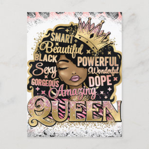 African Sista Queen Melanin Woman Sistas Roligt Vykort