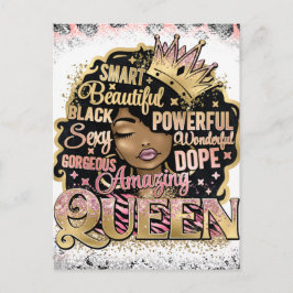 African Sista Queen Melanin Woman Sistas Roligt Vykort
