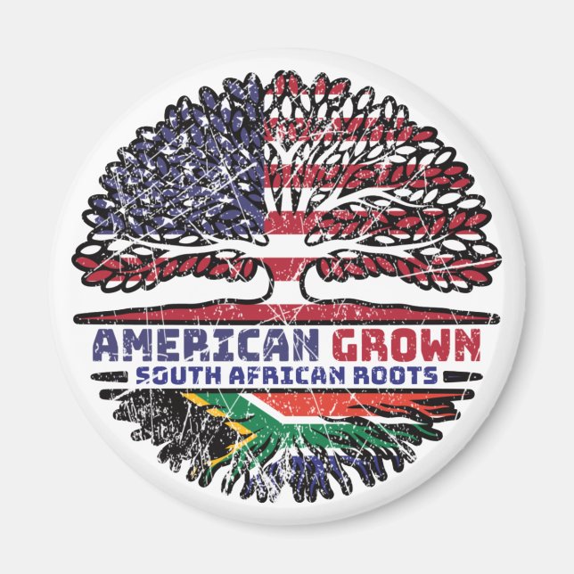 African South Afrika US Amerika United Stater Magnet (Framsidan)