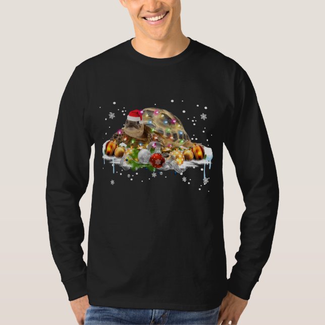 African Sulcata Tortoise Santa Älskare Xm T Shirt (Framsida)
