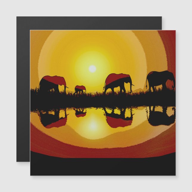 African Sunset Elephants (Fram/baksida)