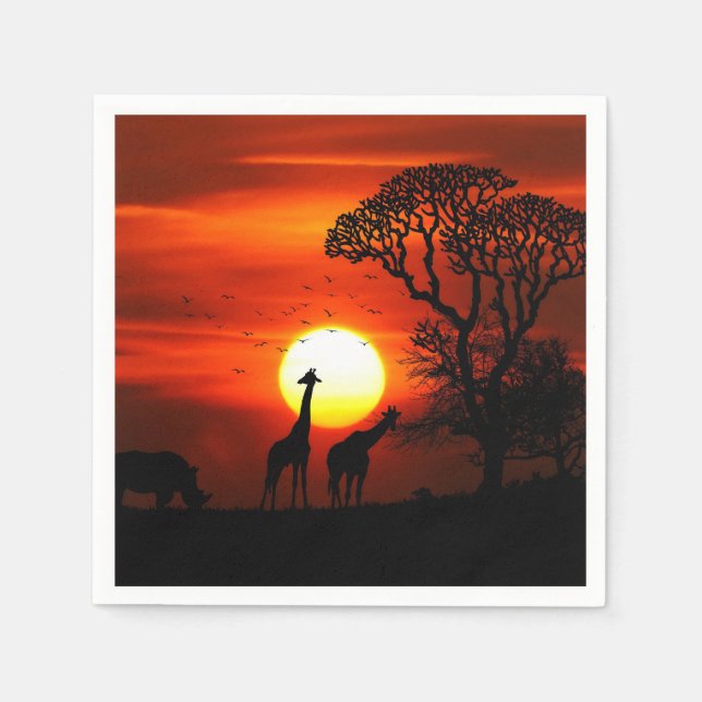 African Sunset Napkins Pappersservett (Framsidan)