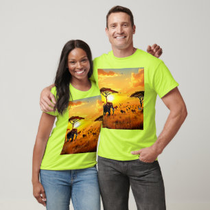 African Sunset Safari Majesty Design T Shirt