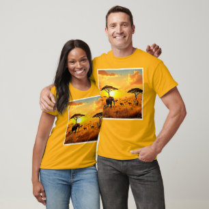 African Sunset Safari Majesty Design T Shirt