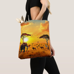 African Sunset Safari Majesty Design Tygkasse