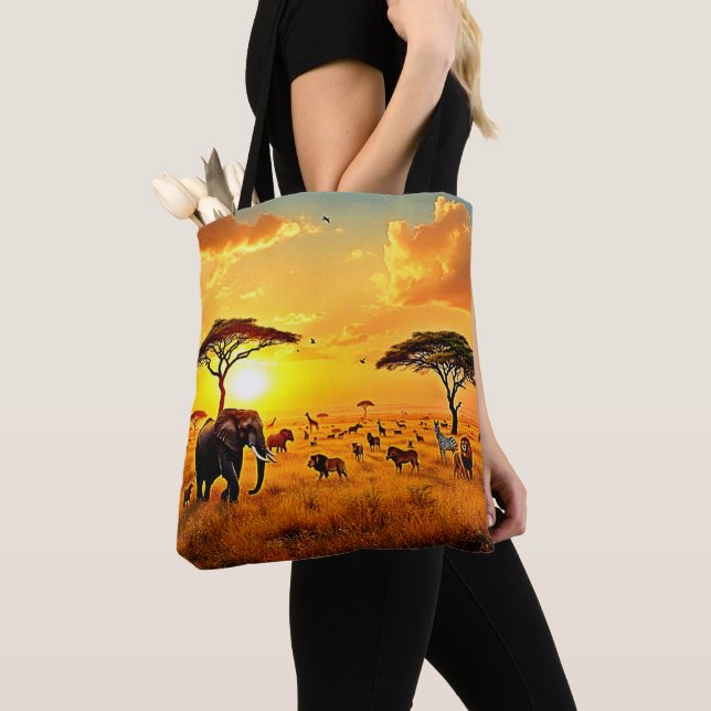 African Sunset Safari Majesty Design Tygkasse (Närbild)