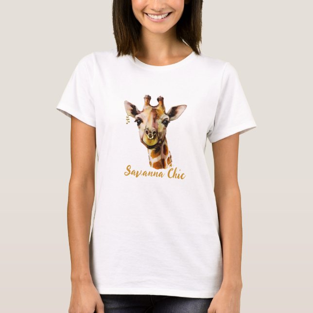 African Suvanna Chic Giraffe Women's T Shirt (Framsida)