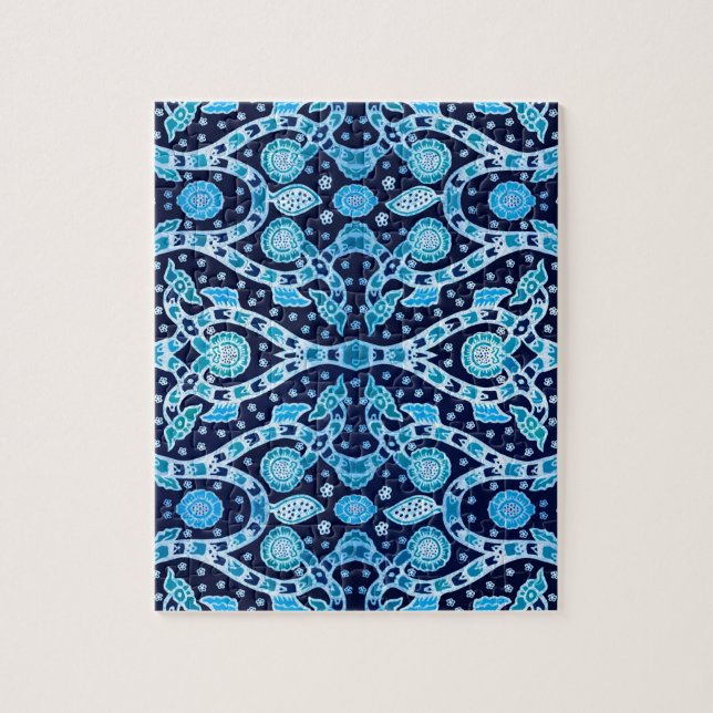 African Tribal Batik Blue Pussel (Vertikal)