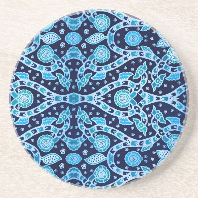 African Tribal Batik Blue Underlägg (Framsidan)