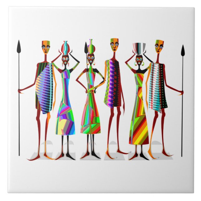 African tribal characters kakelplatta (Framsidan)