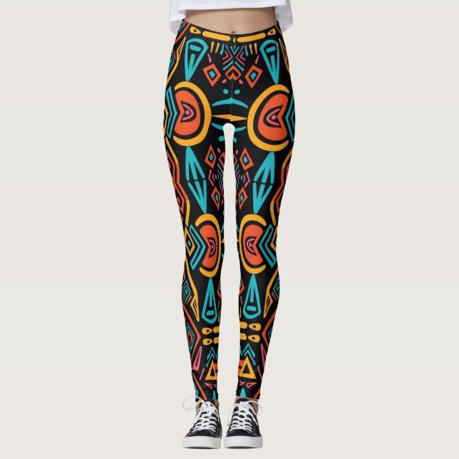 African Tribal Elegance Leggings (Framsida)