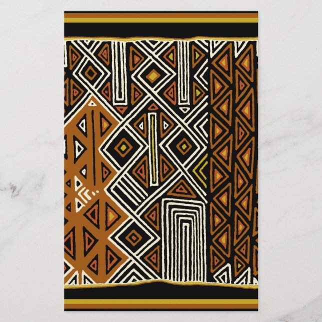 African Tribal Kuba Design Brevpapper (Framsida)