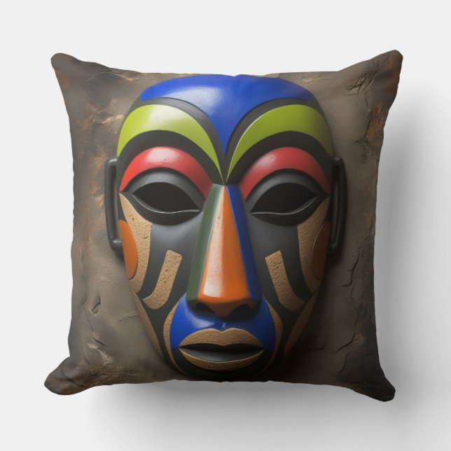 African Tribal Mask Geometric Symbolism Kudde (Framsida)