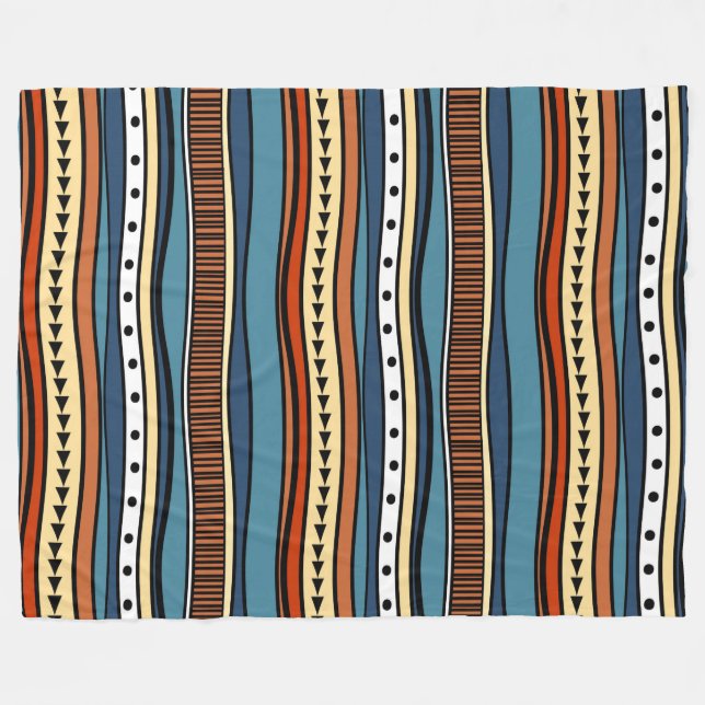 African Tribal Mönster Fleece Blanket (Framsidan (Horisontell))