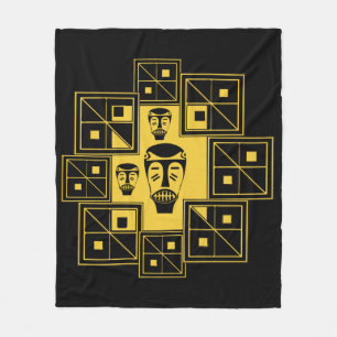 african tribal mönster fleecefilt