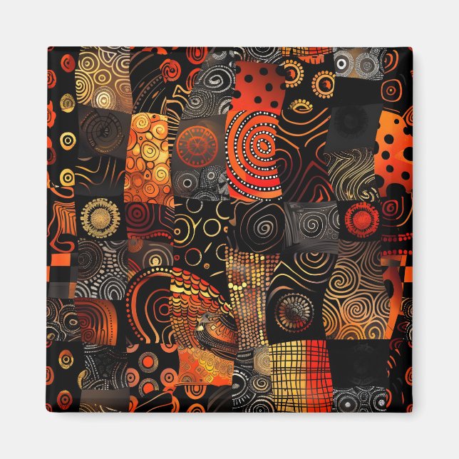 African Tribal Mönster Magnet (Framsidan)