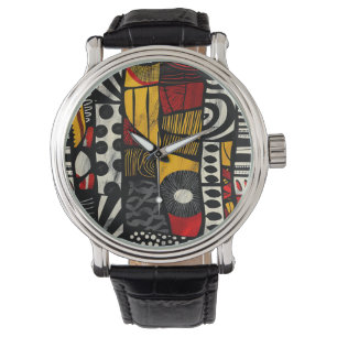 African Tribal Mönster Watch Armbandsur